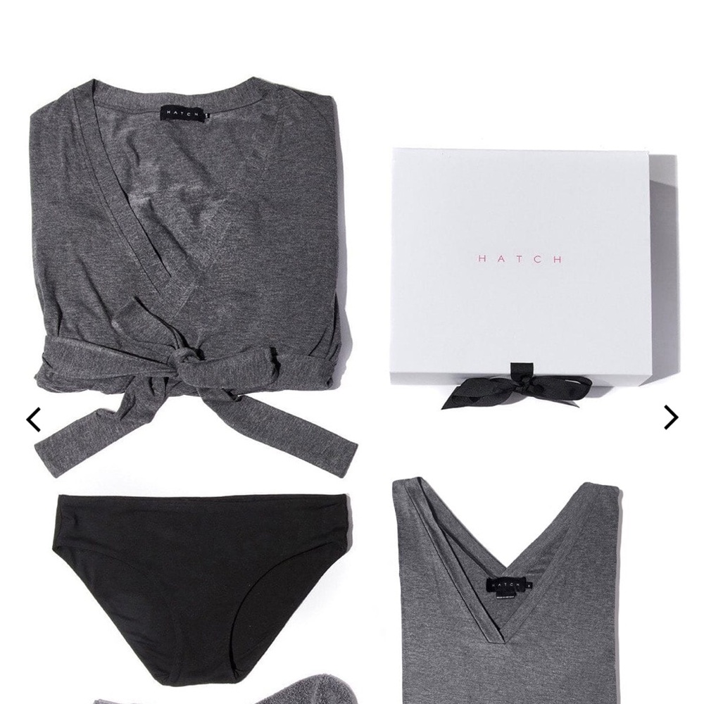 NIB Hatch to Hospital Maternity Box Gift Set Charcoal Small